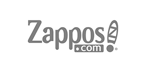 Logo of Zappos.com, ecommerce platform for shoes, since acquired by Amazon, grayscale 50%